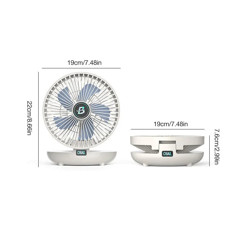 Elegant Bærbar Ventilator | Stilfuld, Sammenklappelig Ventilator for Komfort