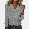 Glitter Top Kvinder med Pailletter og V-Hals