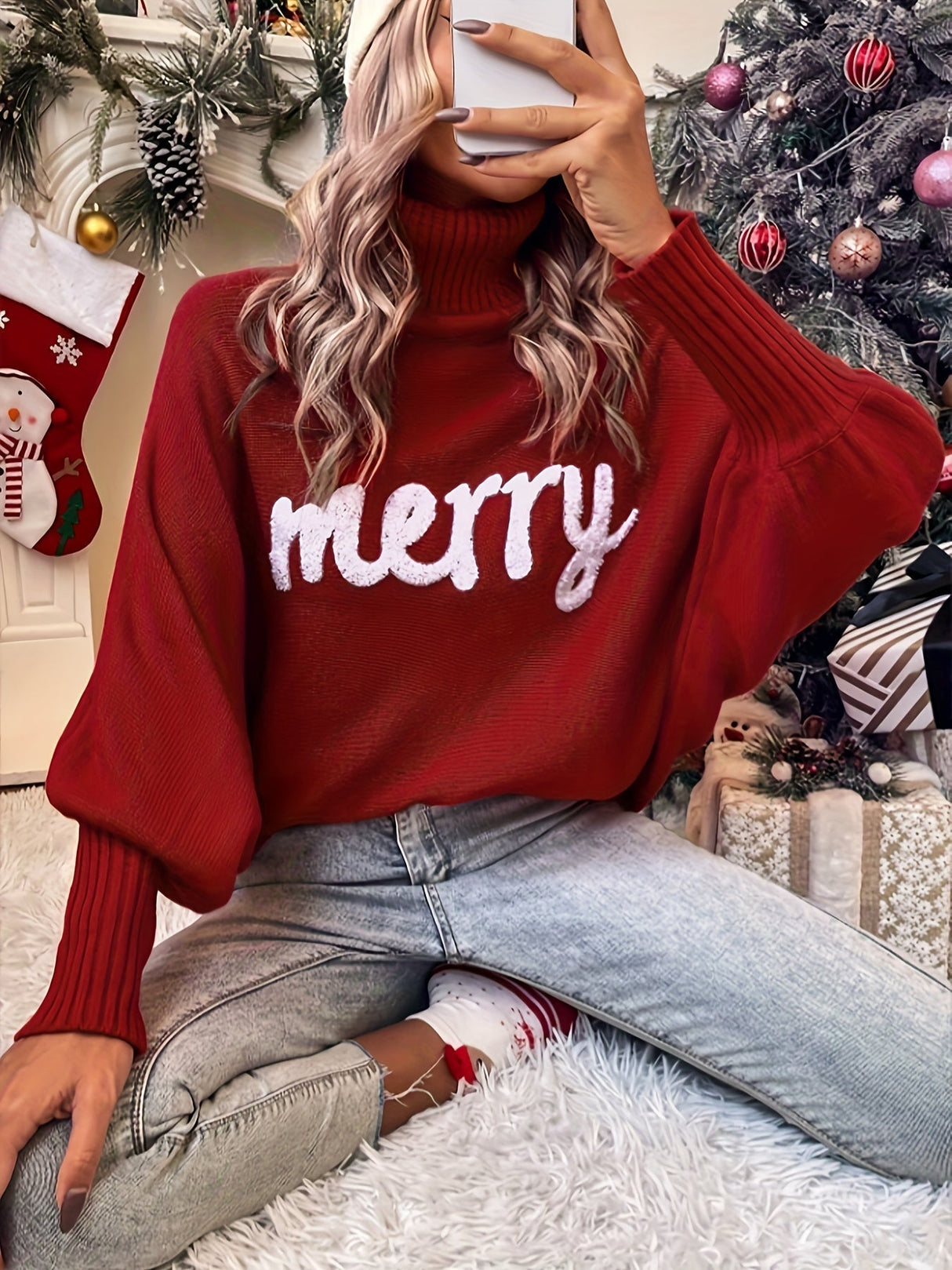 Dame Juletrøje “Merry” – Komfortabel Vinter Sweater