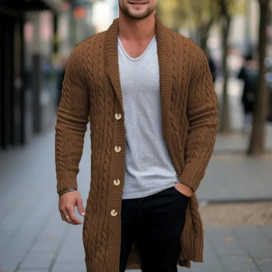 Slim Fit Strikket Vest Herre Lang Model
