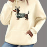 Dame Jule Hoodie med Gravhund Print – Varm Vinter Hoodie