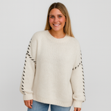Dame Strikket Sweater – Blød, Varm & Stilfuldt Design med Detalje