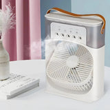 3-i-1 Ventilator, Aircondition og Luftfugter med LED-belysning