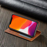 Luxury Leather iPhone Cover – Magnetic Flip, Card Holder & Stand