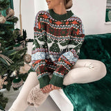 Dame juletrøje – Varm strikket trøje med vintermønster