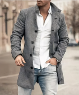 Men's Long Coat – Stylish Elegant Overcoat for Autumn & Winter