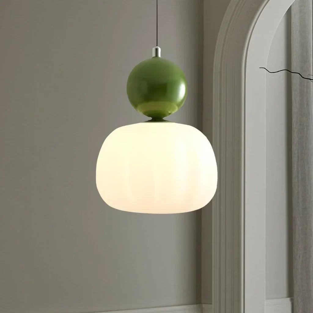 Elegant Hængelampe i Cremefarvet Art Deco Stil