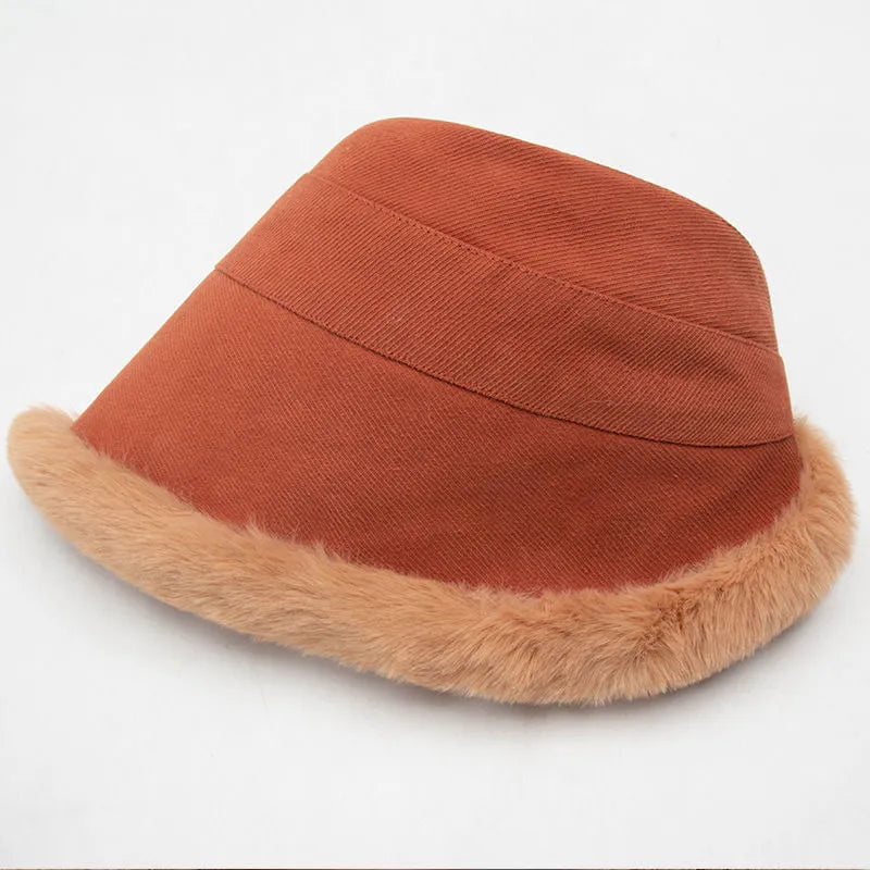 Dame vinter bucket hat – varm hat med blød kant