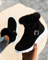 Varme Dame Vinterstøvler med Pelskrave – Komfortable Snow Boots