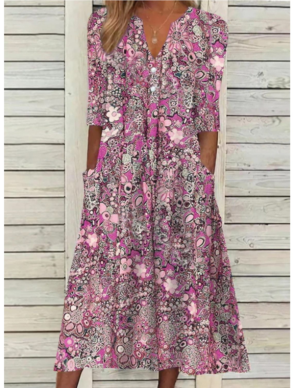 Elegant Sommerkjole med Komfortabel Mavedækning