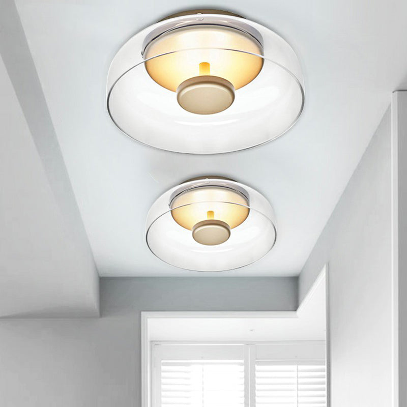 Elegant LED Loftlampe i Glas og Metal