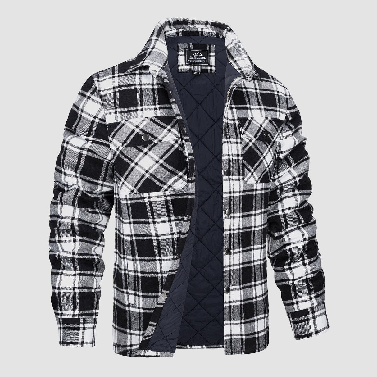Herre Flannel Vintervest med Vatteret Foring
