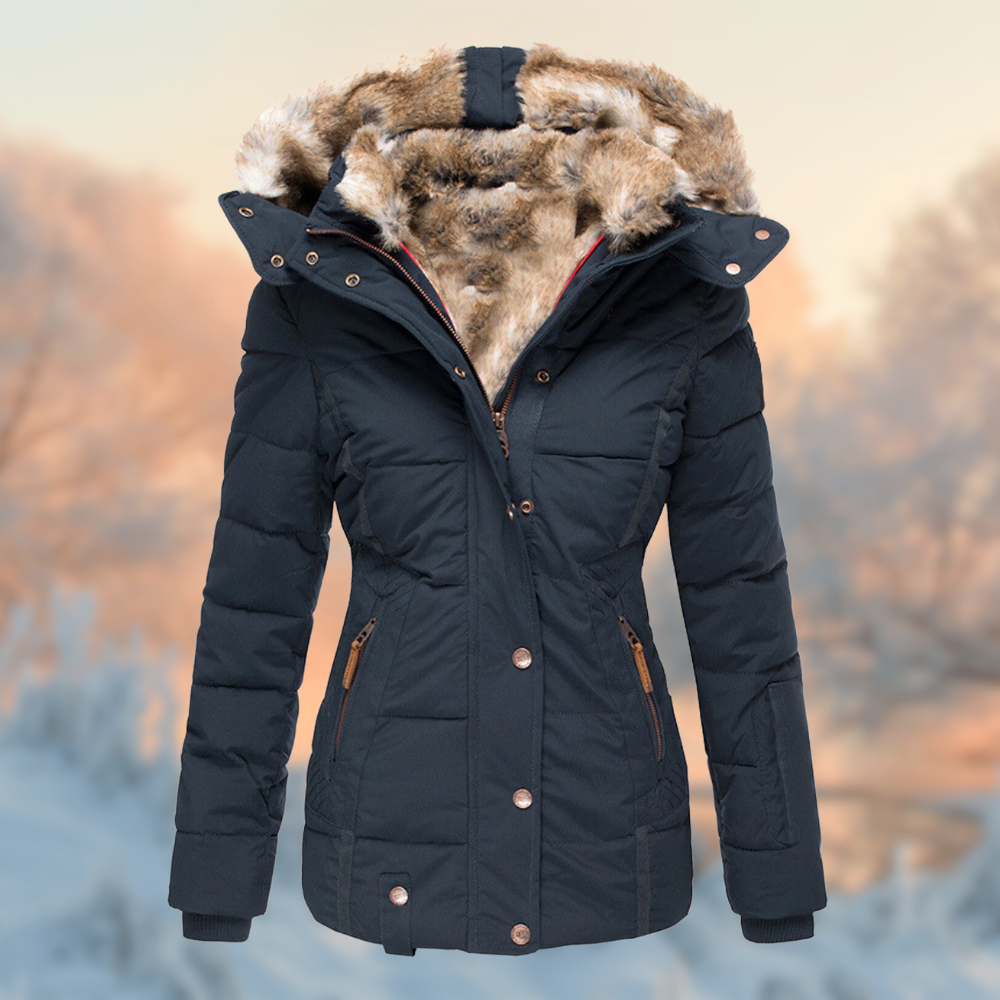 Ladies' Winter Jacket – Warm Jacket with Luxury Fur Collar and Hood