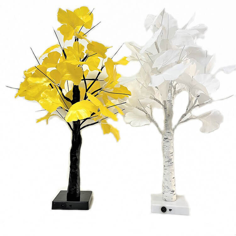 LED Ginkgo bordlampe 60cm dekoration hvid gul moderne batteribelysning integreret LED