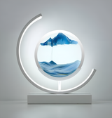 Sandkunst bordlampe – Dekorativ lampe med bevægeligt sanddesign