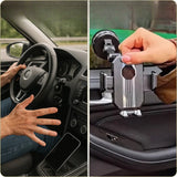 Justerbar mobilholder til bil med 360° arm og dashboardbase