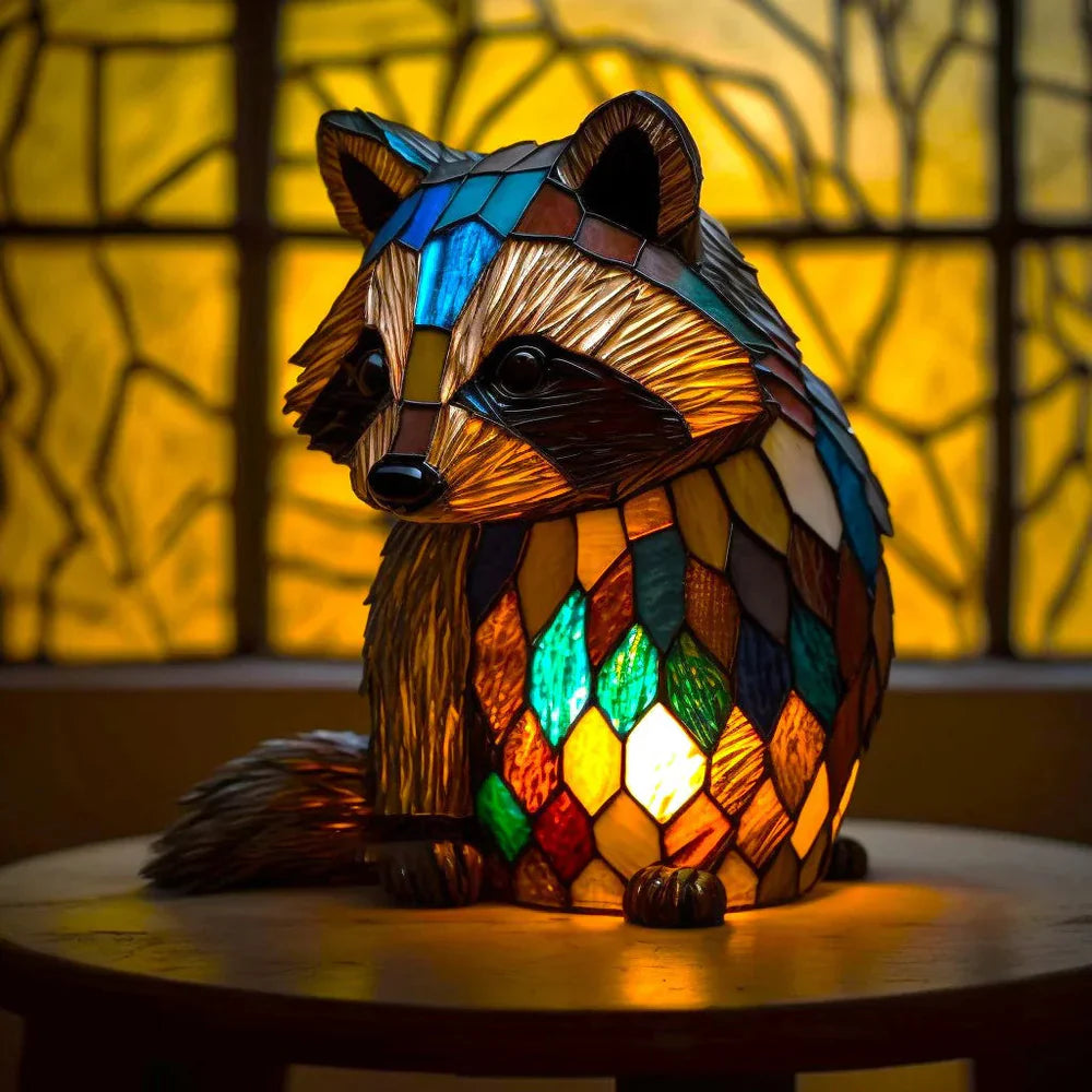 Kunstnerisk Bordlampe med Dyremotiver