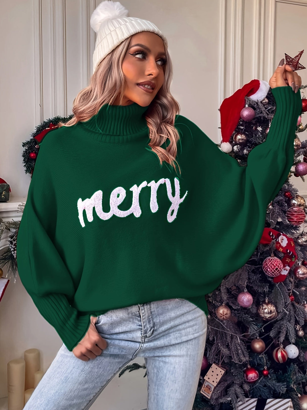 Dame Juletrøje “Merry” – Komfortabel Vinter Sweater