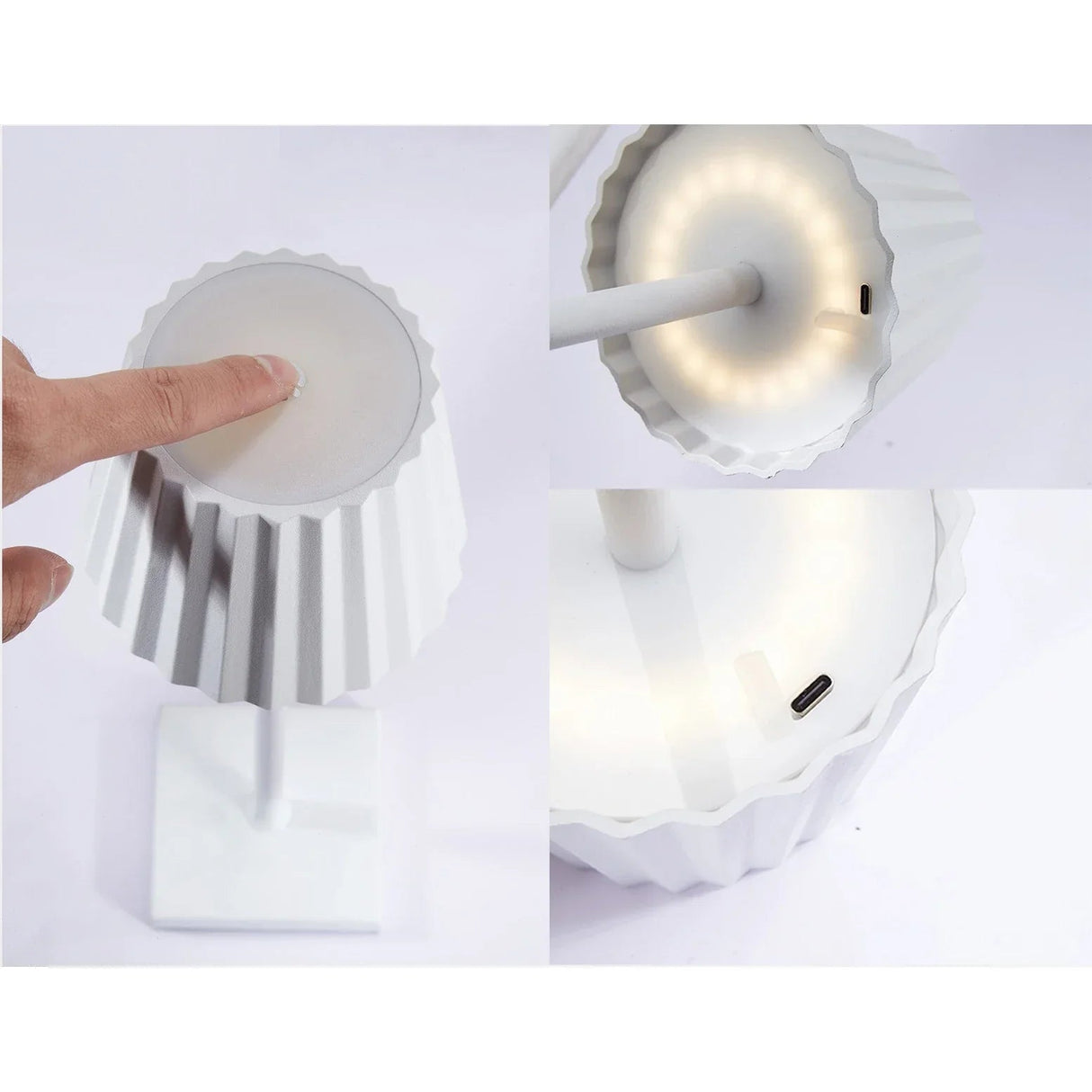 Trådløs Bordlampe med Varmt Lys og Genopladeligt Batteri