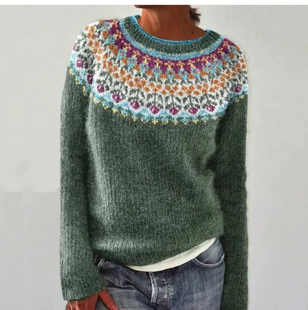 Retro Sweater med Komfortabel Pasform og Stilfuldt Design