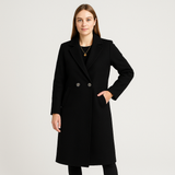 Dame Lang Frakke med Reverskrave – Elegant, Klassisk & Stilfuld