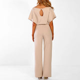 Stilfuld Jumpsuit med Vide Ben og Snøreliv