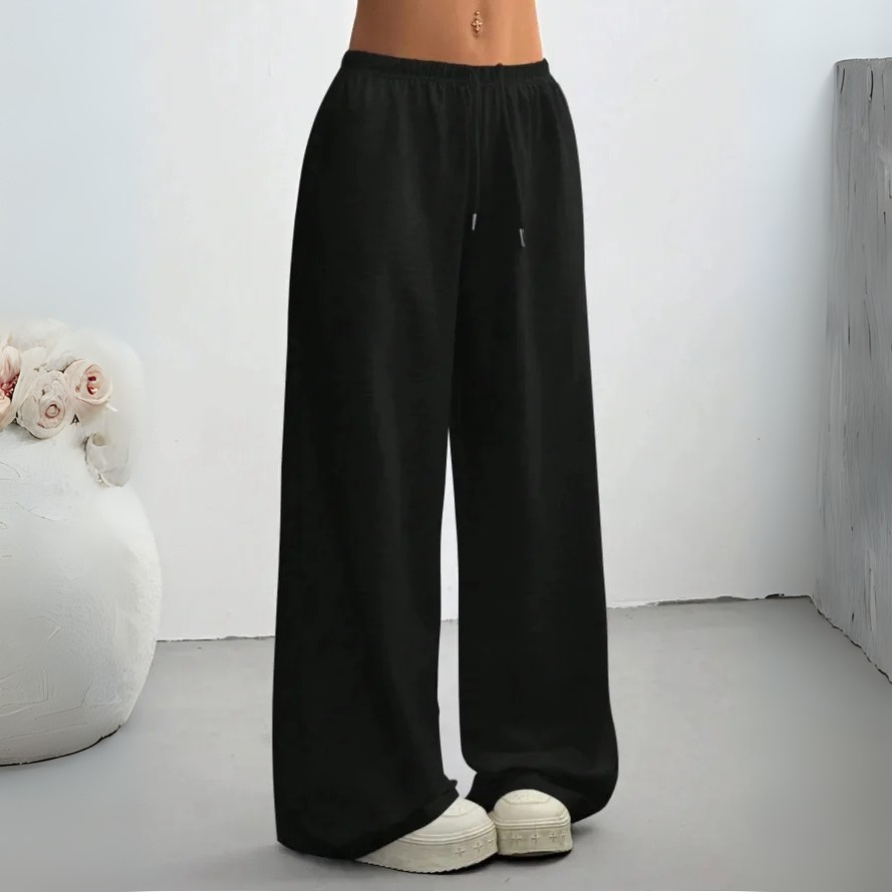 Dame Loungebukser – Komfortable Bukser med Vide Ben og Elastisk Talje