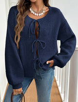 Vest Med Sløjfer Foran - Akryl Cardigan