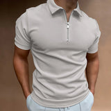 Casual Herre Poloshirt med Lynlås og Stilfuldt Design