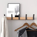 Vægknagerække – Justerbare Kroge – Sort – Skandinavisk Design – Til Entré og Soveværelse – Træ og Aluminium – Mål 40 x 7 x 7 cm