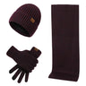 Knitted winter set with hat, scarf, and gloves