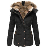 Ladies' winter jacket – Fitted parka with detachable hood
