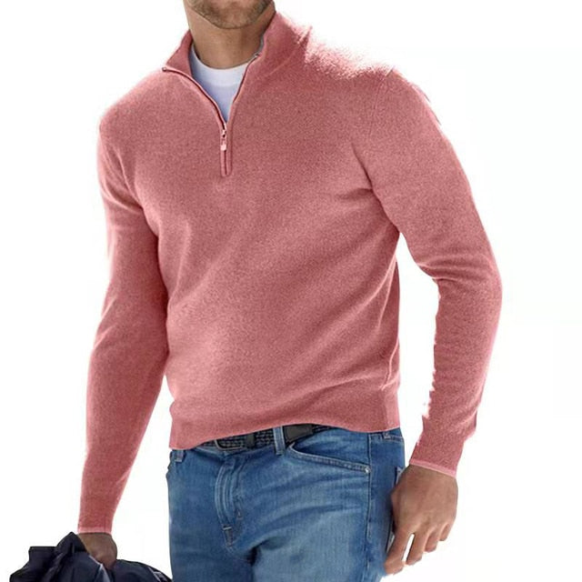 Herre V-hals sweater i blød bomuldsblanding - Tidssøs stil og komfort