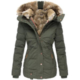 Ladies' winter jacket – Fitted parka with detachable hood