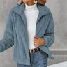 Women's teddy jacket – Soft fleece jacket with zipper and collar