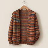 Farverig Strikket Vest: Varm og Stilfuld