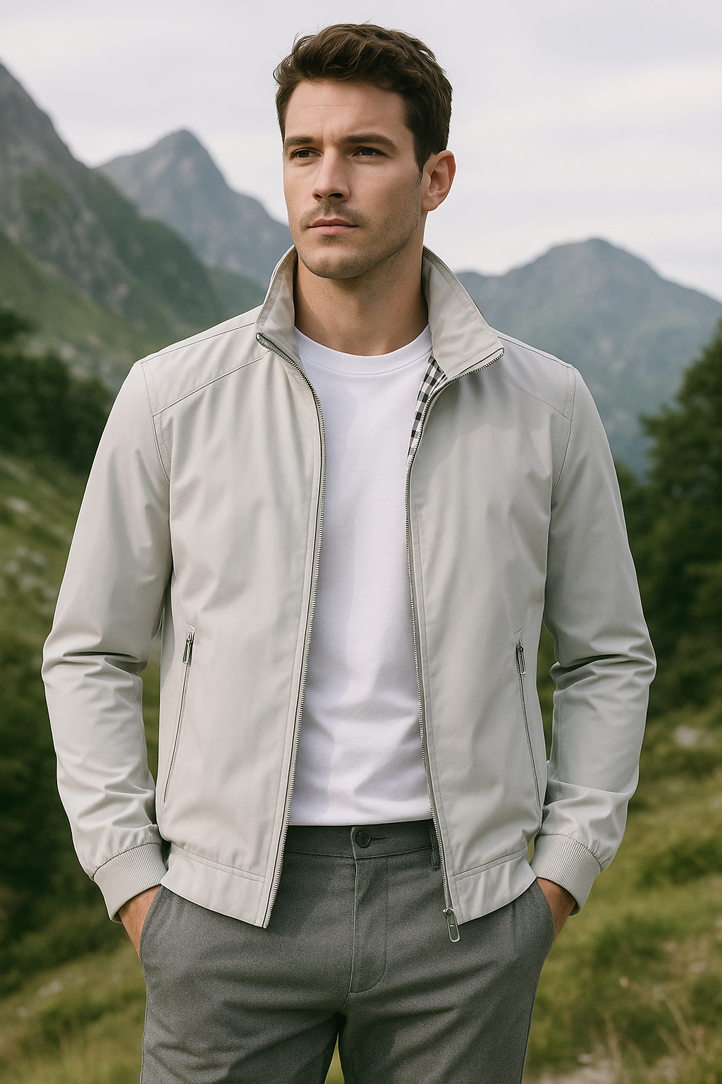 Vindbestandig og stilfuld sommerjakke til herrer