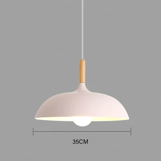 Moderne Skandinavisk Egetræ LED Loftlampe