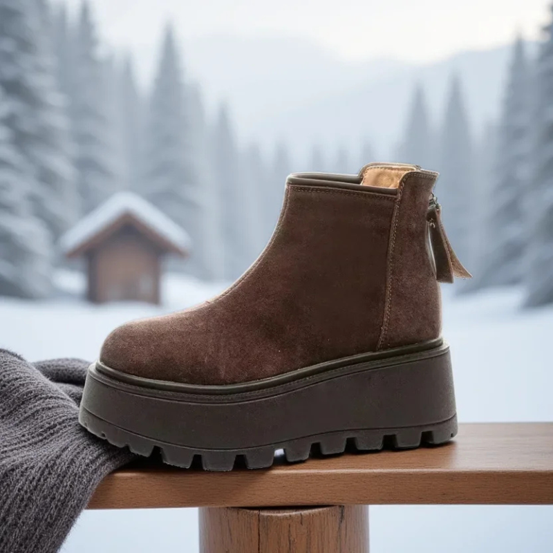 Winter platform ankle boots – warm and stylish women's boots