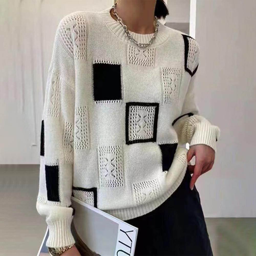 Stilfuld Patchwork Sweater for Komfort og Varme