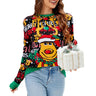 Dame julesweater – Farverig festtrøje med iøjnefaldende julemotiv