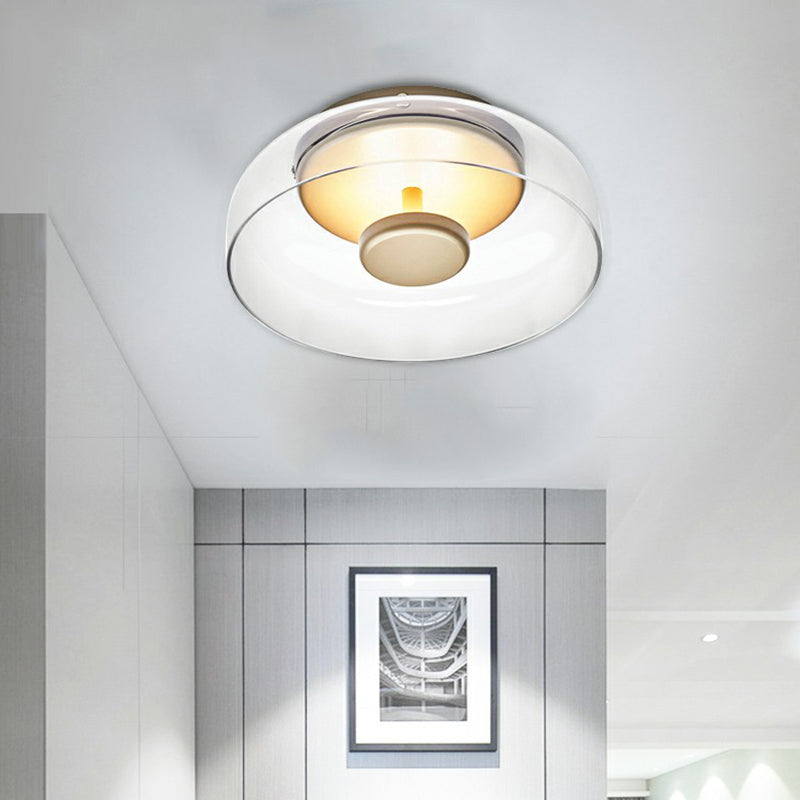 Elegant LED Loftlampe i Glas og Metal