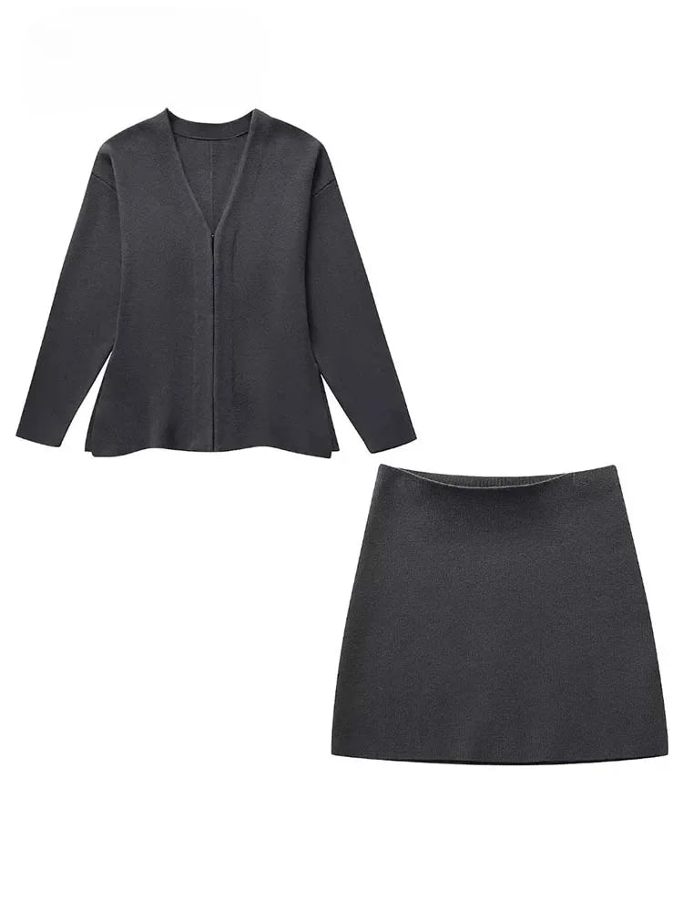 Elegant Blazer og Nederdel Sæt til Damer