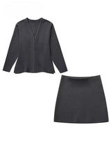 Elegant Blazer og Nederdel Sæt til Damer