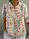 Vintage Blomsterbluse Dame | Komfortabel Pasform