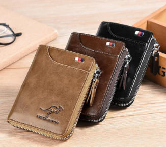 Kompakt herrepunge med lynlås – Slankt og rummeligt design