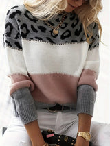 Leopard-Print Sweater med Perfekt Pasform