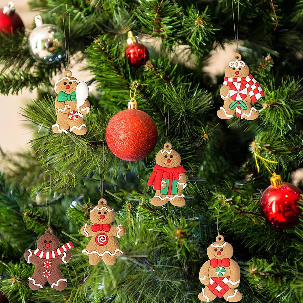 Lebkuchen Pop Weihnachtsbaumschmuck – Set mit Aufhängern für Weihnachtsbaum & Dekoration