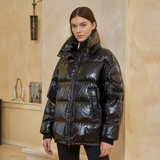 Skinnende Dame Dunjakke – Varm, Let & Stilfuld til Vinteren
