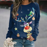 Women's Christmas Sweater – Winter Sweater with Reindeer Print